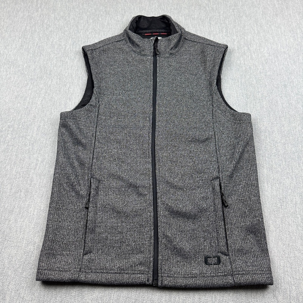 Ogio Vest Mens Small Gray Heather Grit Fleece Full Zip Outdoor Hiking‎ Winter